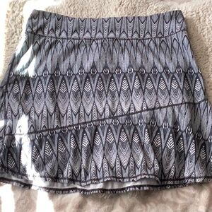 Prana Black and White Patterned Skirt